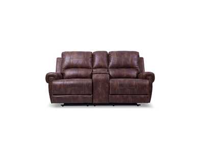 Image for blue velvet Double Reclining Love Seat W/Console, Brw Polish Mircrofiber