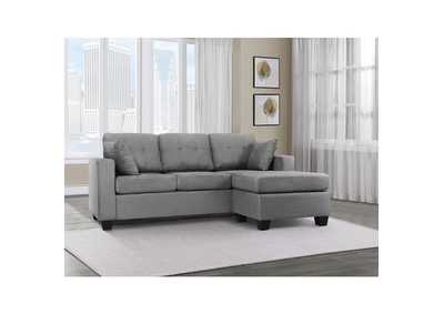 Image for Sectionals Gray Fabric Reversible Sofa Chaise, Gray Fabric