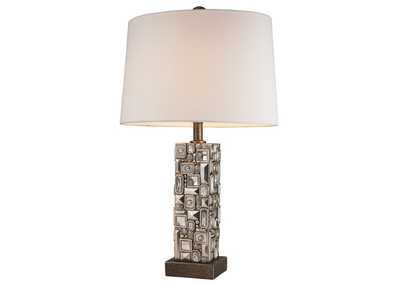 Image for Silver Finish 28" H Tbl Lamp, Rhinestones, Silver Finish