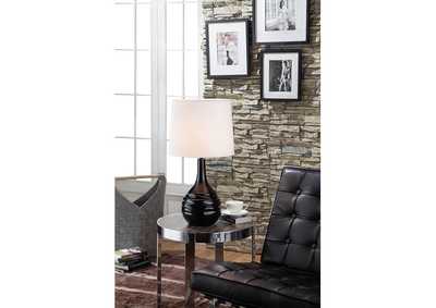Image for Black 25"H Tbl Lamp, Porcelain Black, 3-Way Rotary Switch
