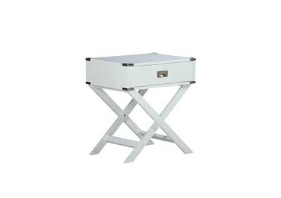 Image for X Leg Night Stand W/ Usb In White, 3A