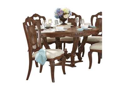 Brown Round Dining Table