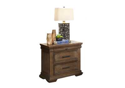 Image for Weathered Oak Night Stand, Marble Insert