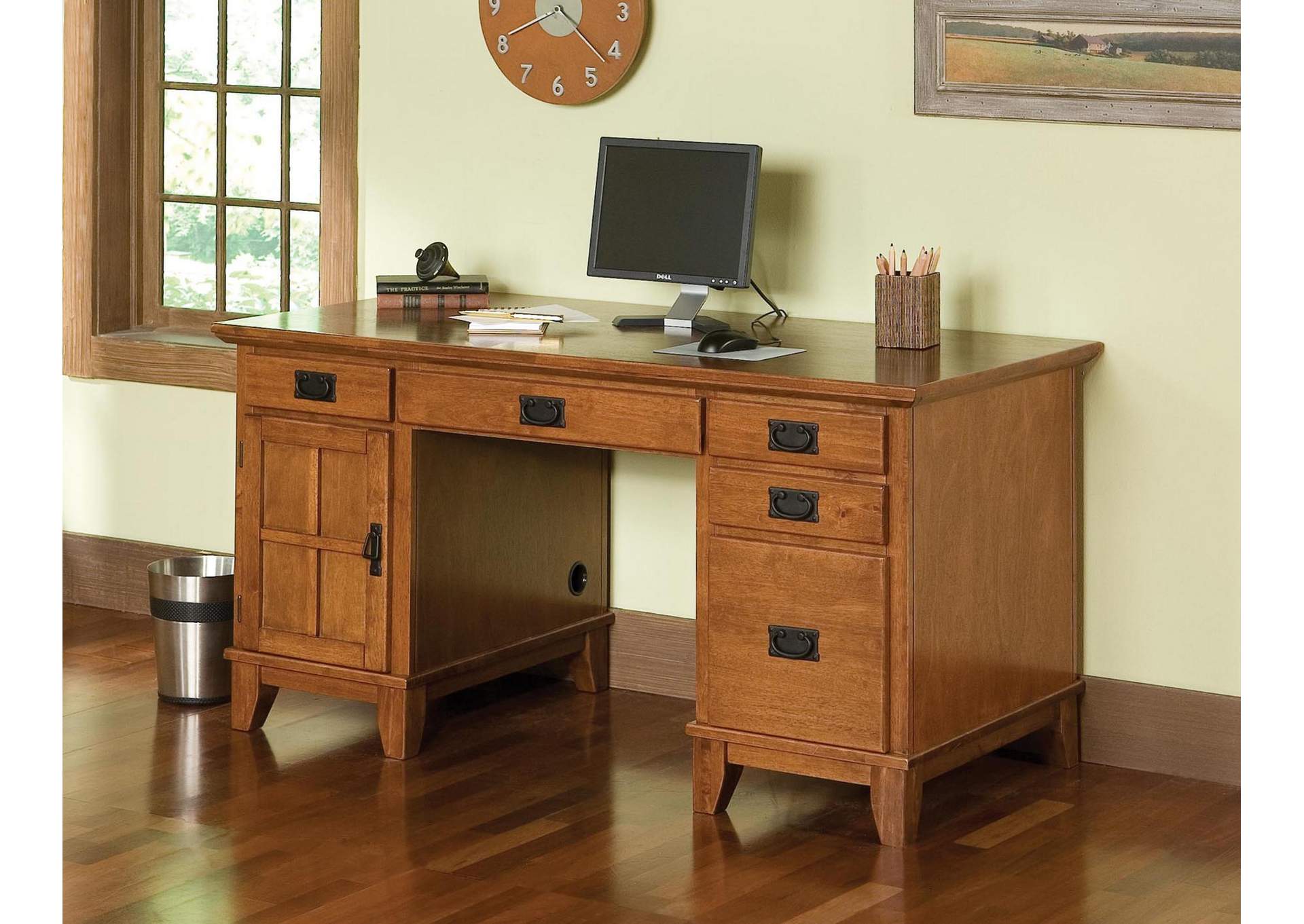 Lloyd Brown Pedestal Desk,Homestyles