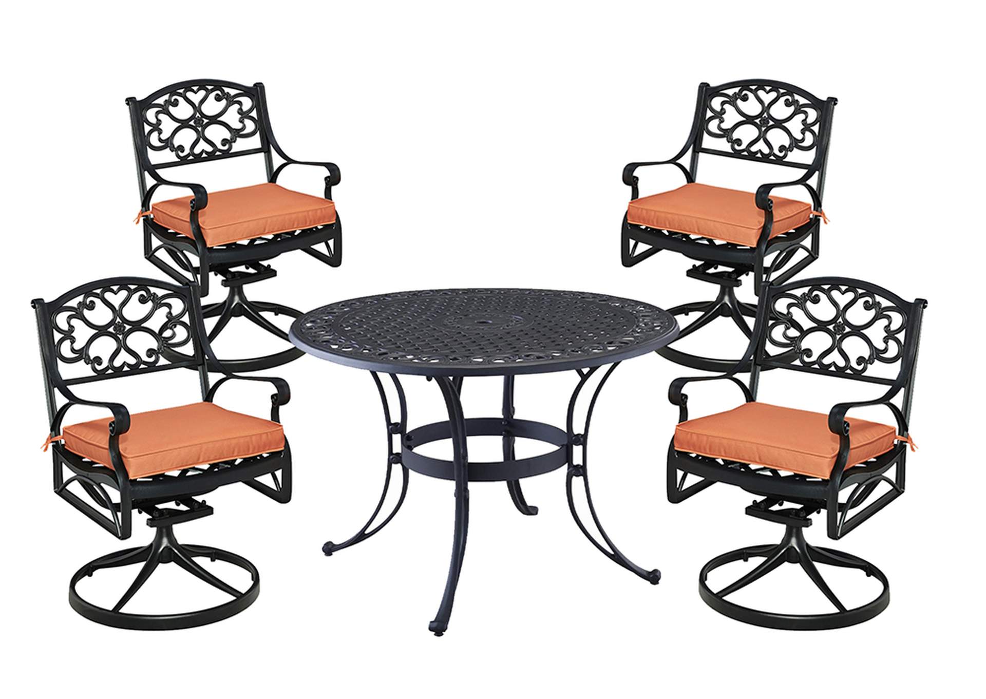 Sanibel Black 5 Piece Outdoor Dining Set,Homestyles