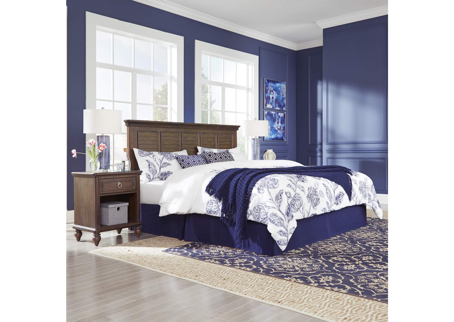 Marie Brown King Headboard and Two Nightstands,Homestyles