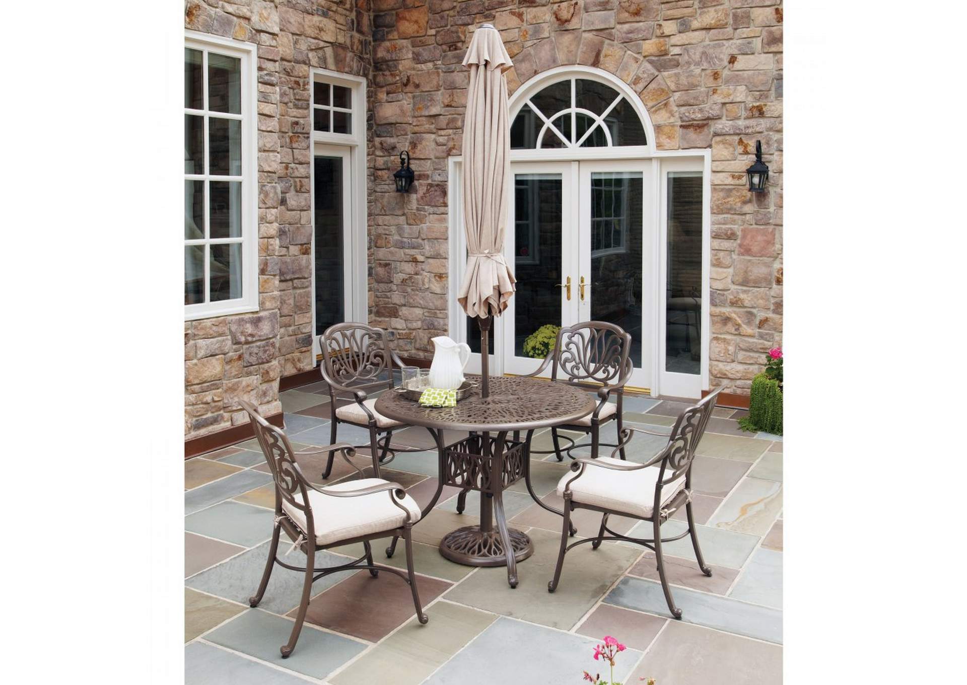 Capri Taupe 6 Piece Outdoor Dining Set,Homestyles