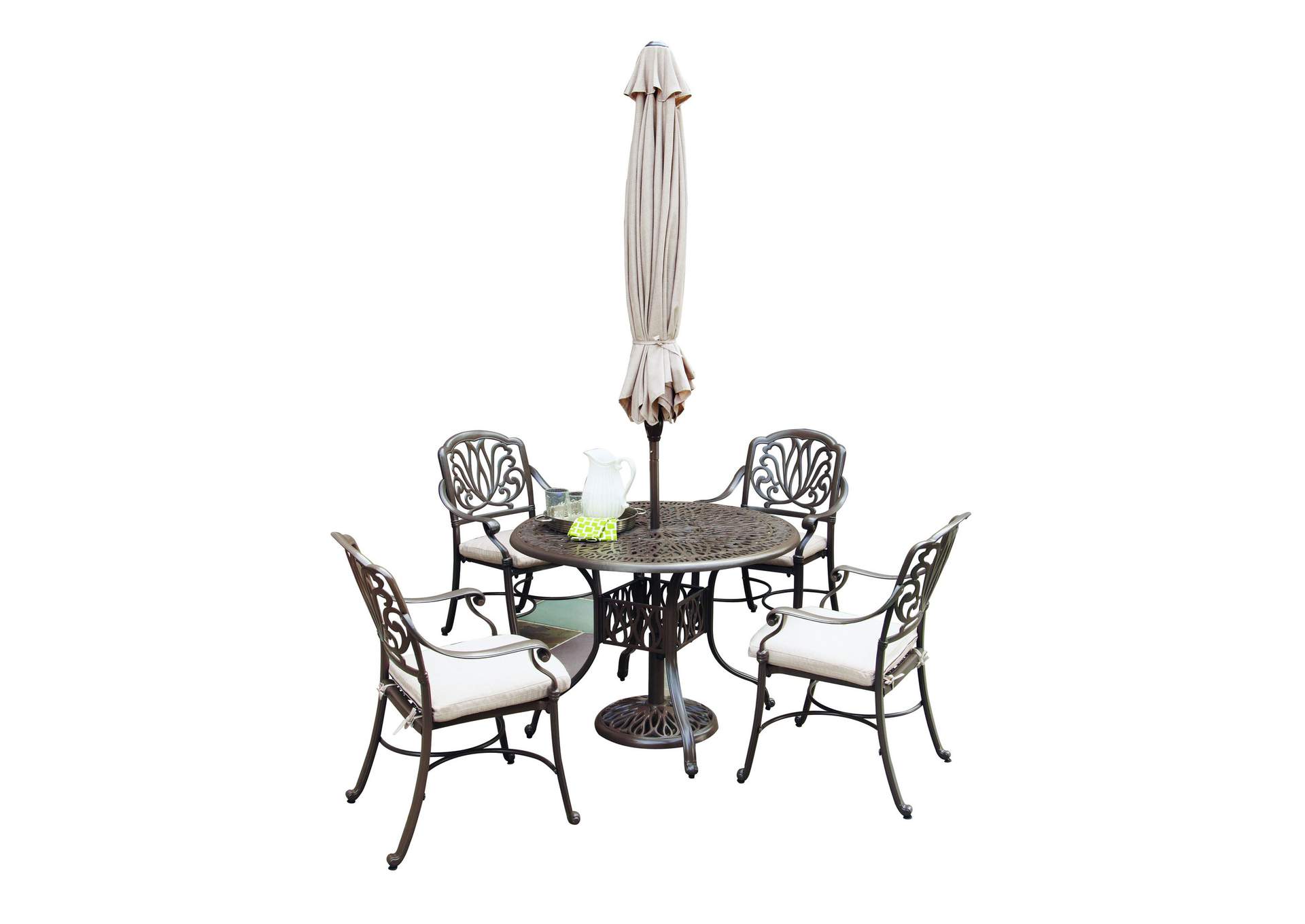 Capri Taupe 6 Piece Outdoor Dining Set,Homestyles