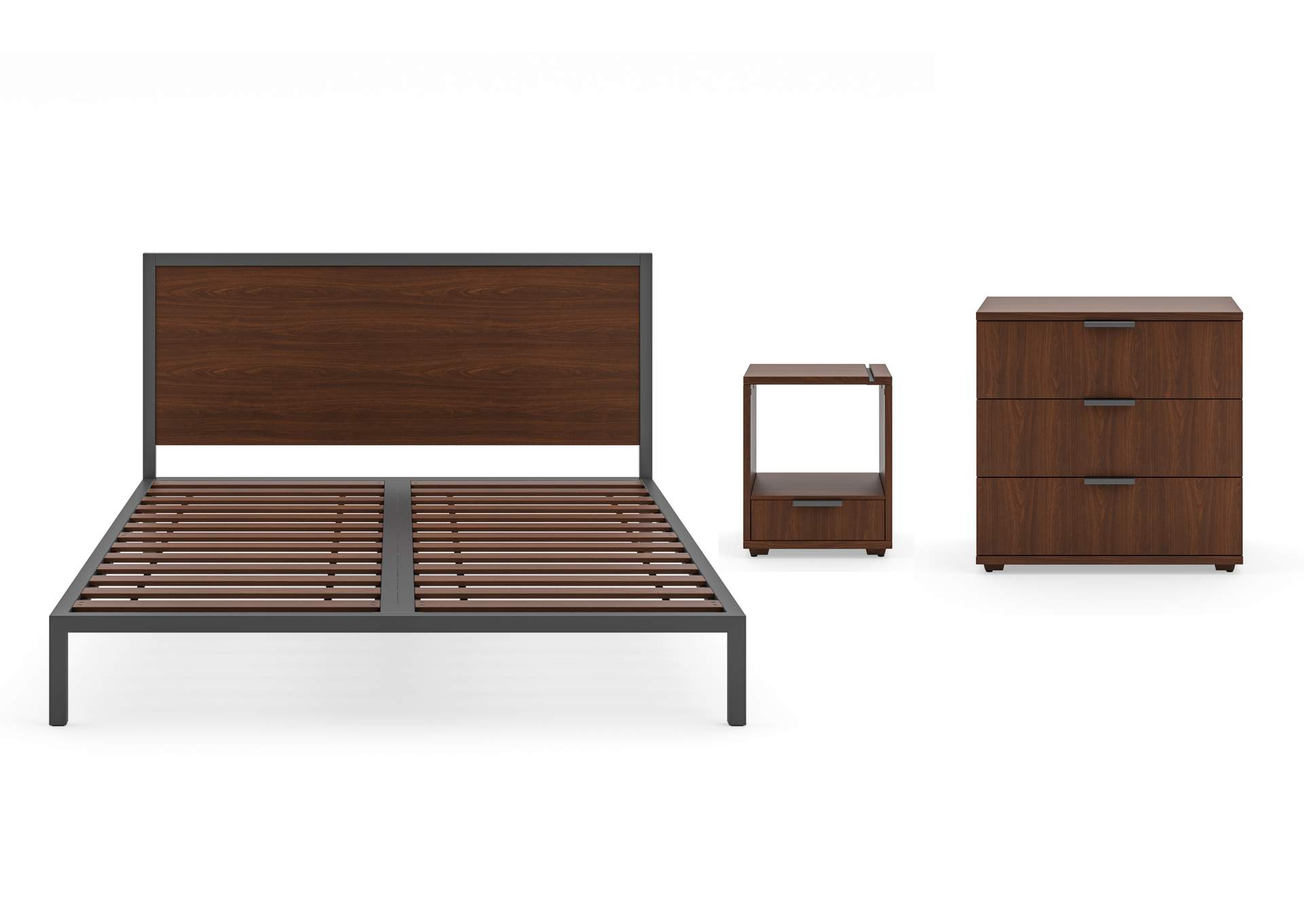 Merge Brown Queen Bed, Nightstand and Chest,Homestyles