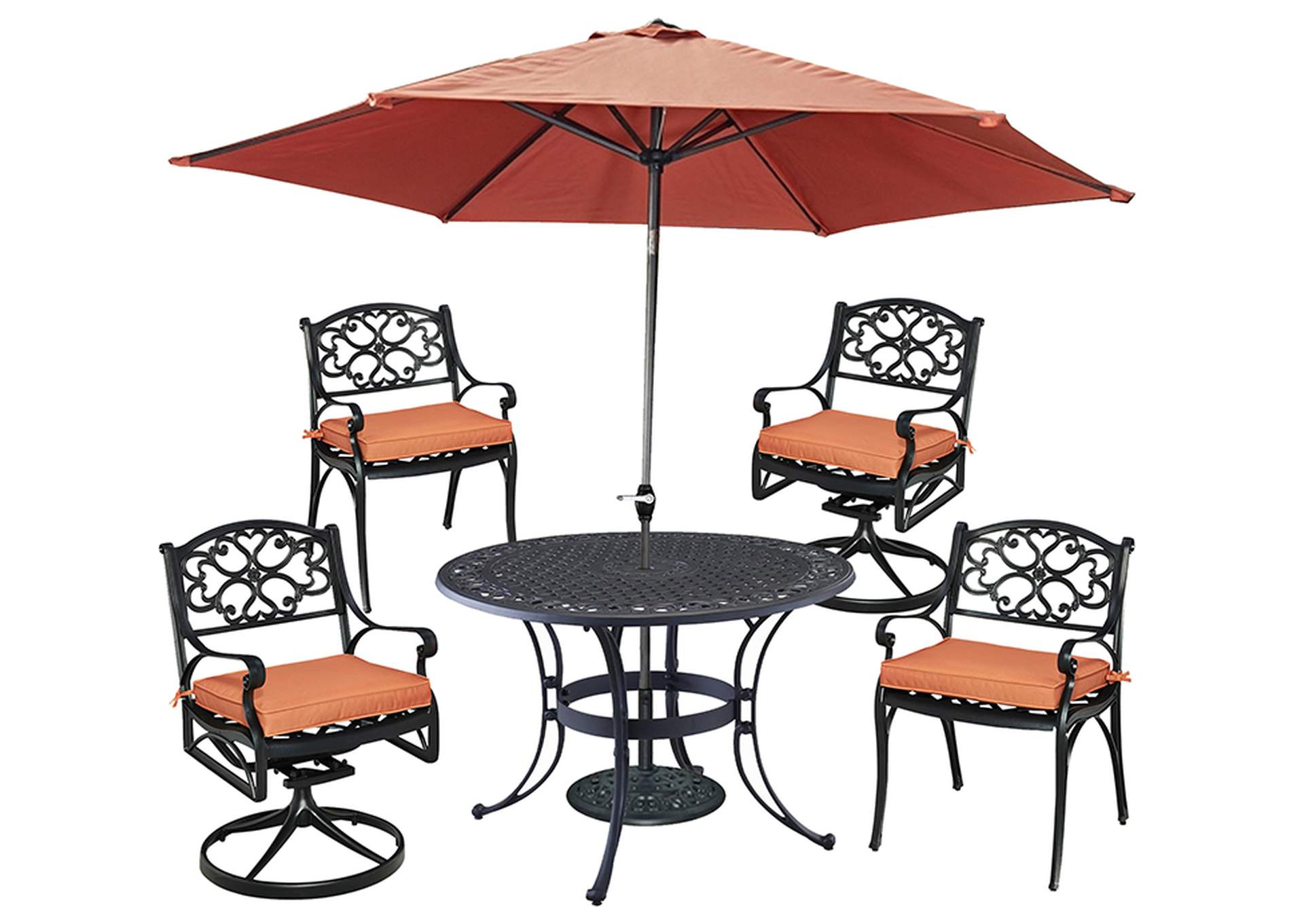 Sanibel Black 6 Piece Outdoor Dining Set,Homestyles