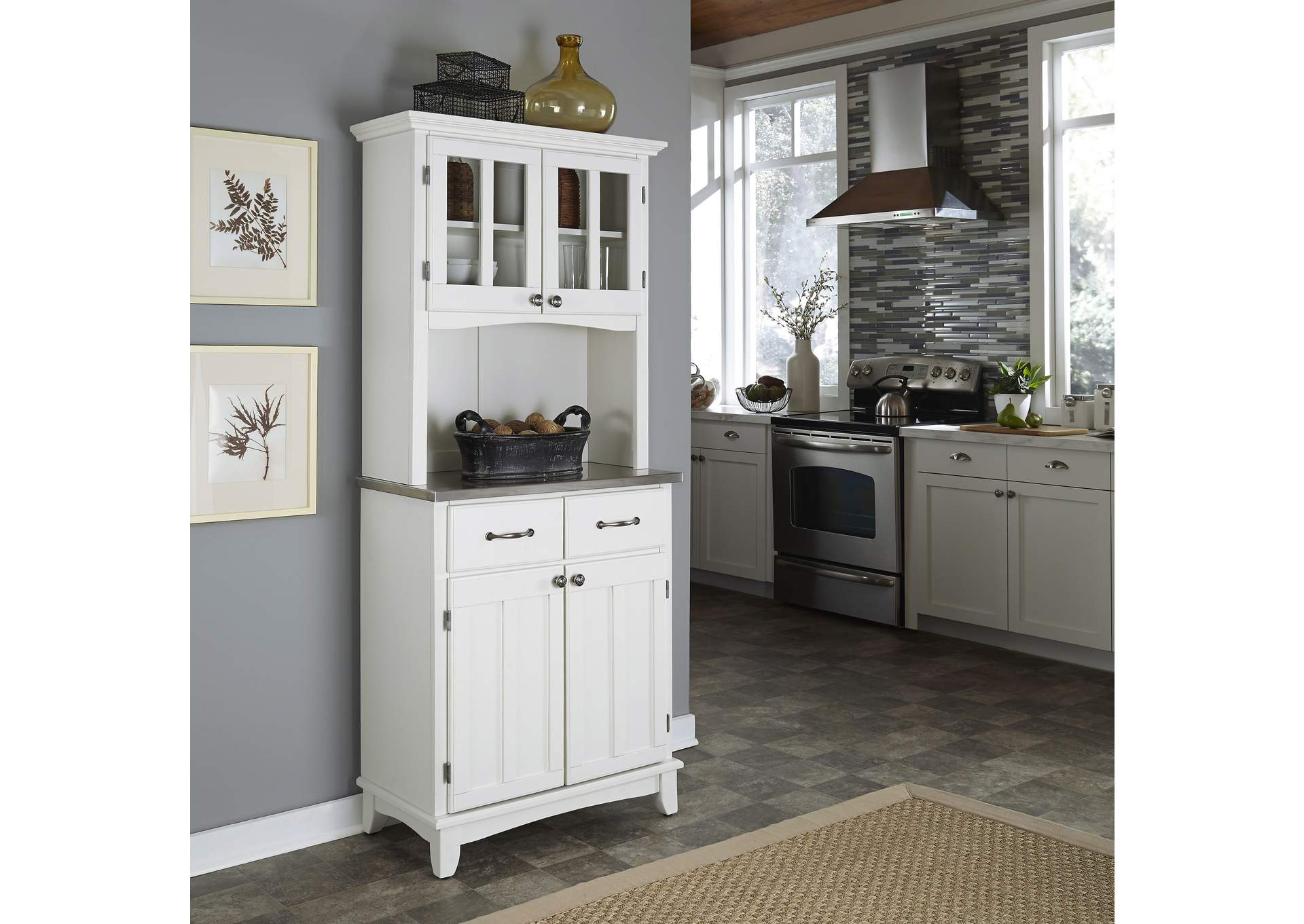 Walker Off-White Buffet with Hutch,Homestyles