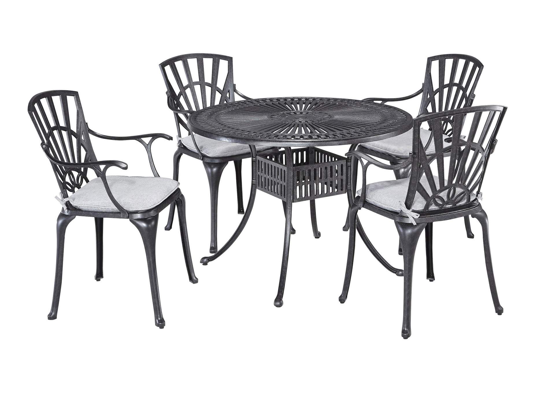 Grenada Charcoal 5 Piece Outdoor Dining Set,Homestyles