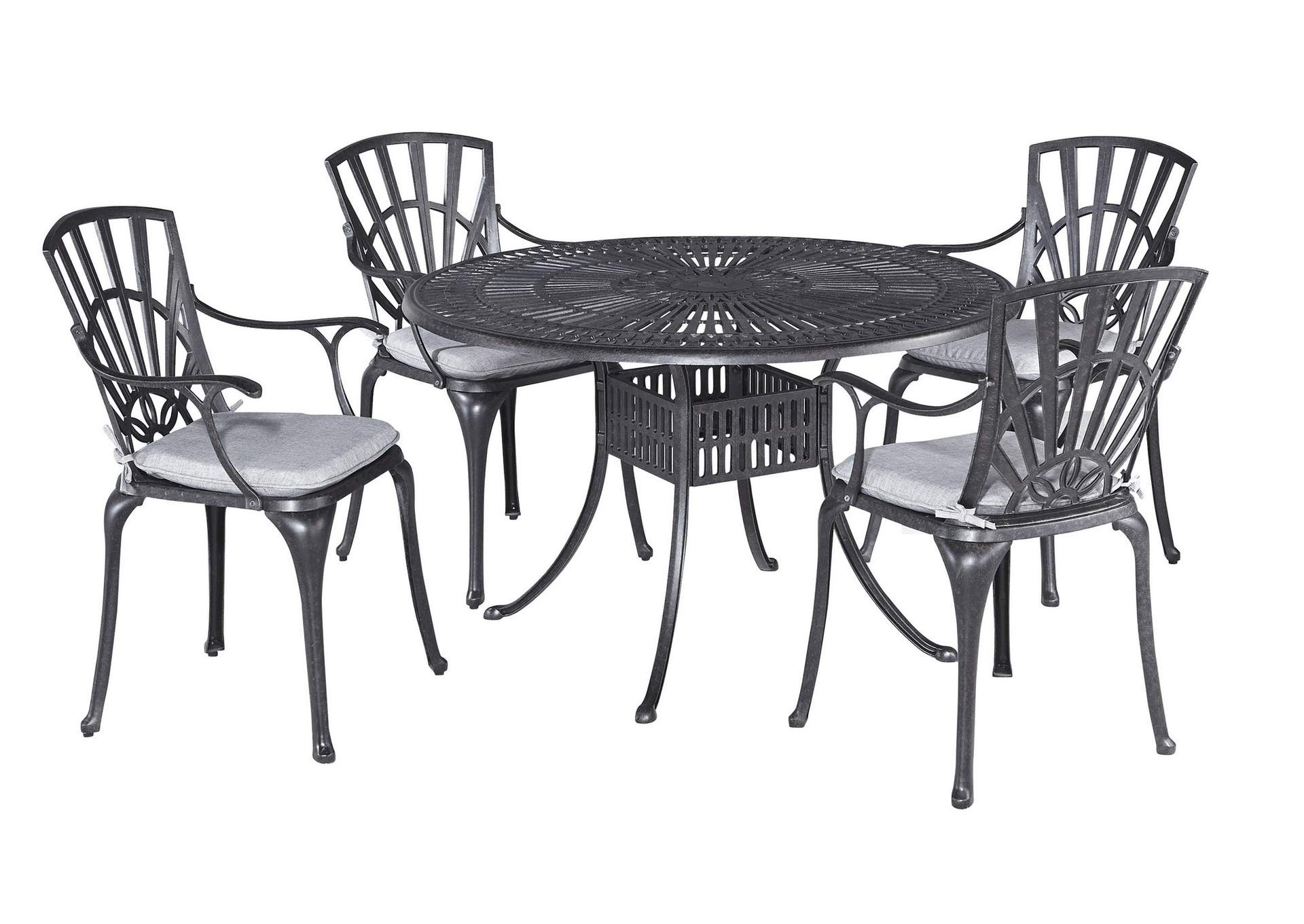 Grenada Charcoal 5 Piece Outdoor Dining Set,Homestyles