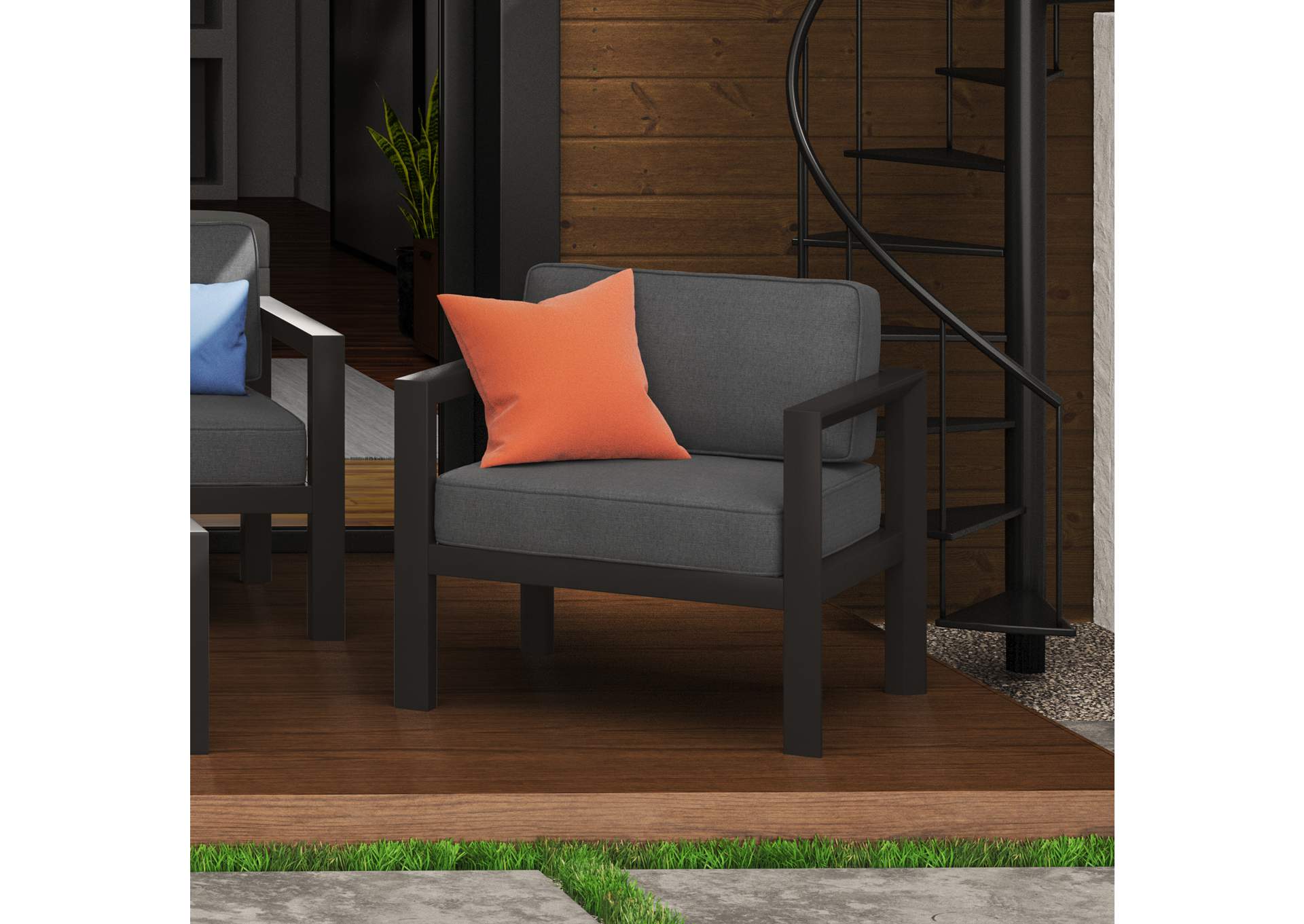 Grayton Outdoor Aluminum Lounge Chair By Homestyles,Homestyles