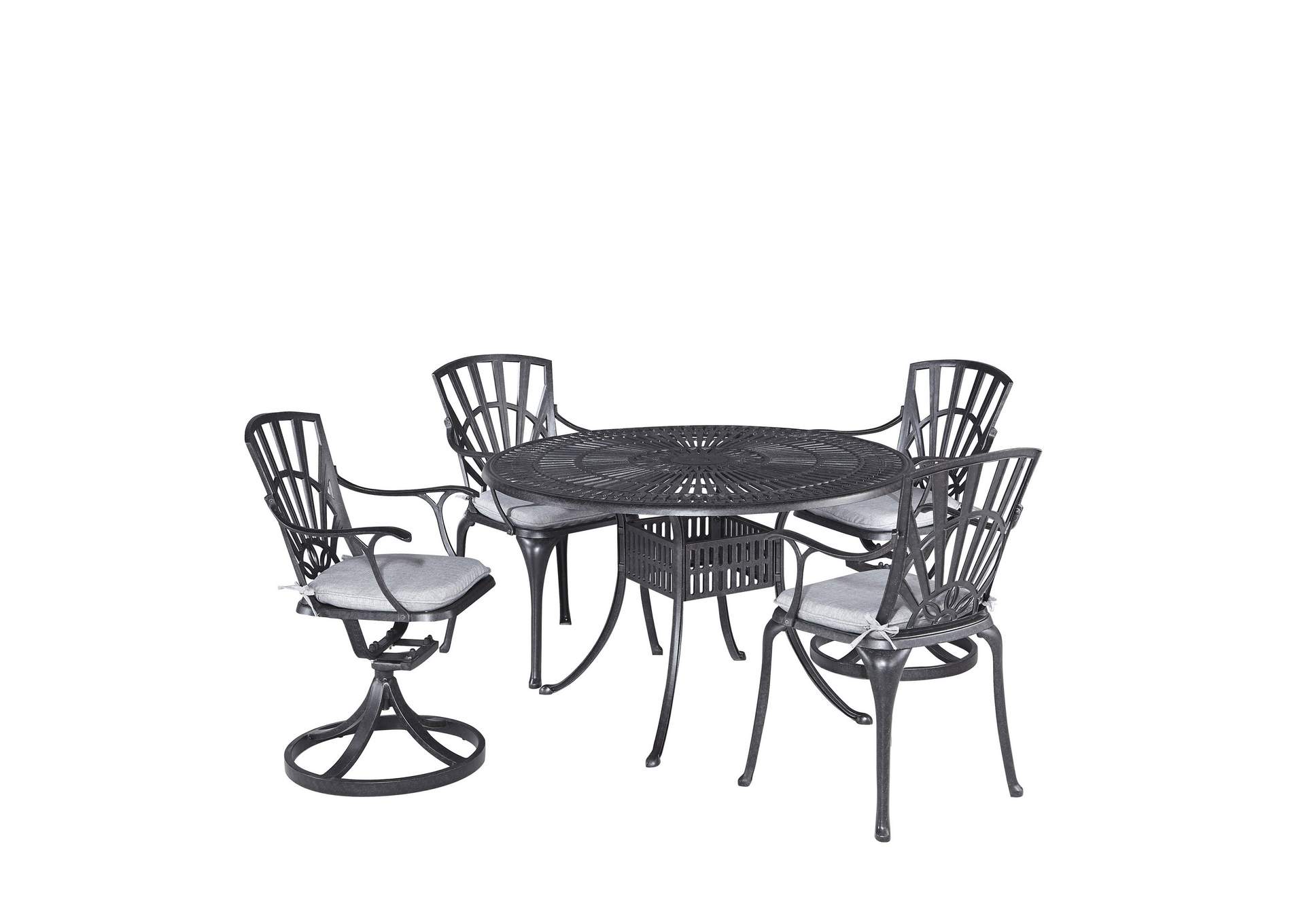 Grenada Charcoal 5 Piece Outdoor Dining Set,Homestyles