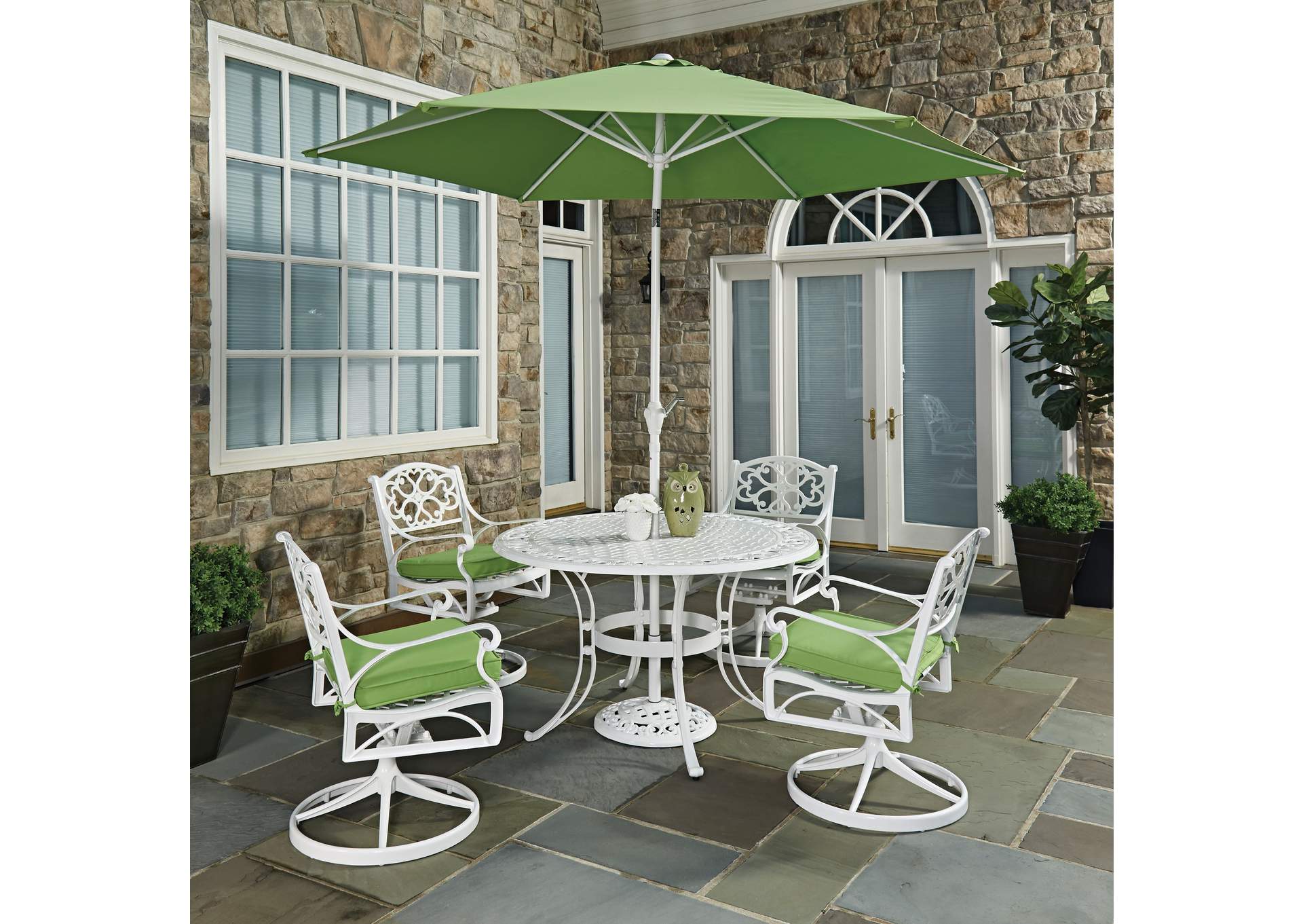 Sanibel White 6 Piece Outdoor Dining Set,Homestyles