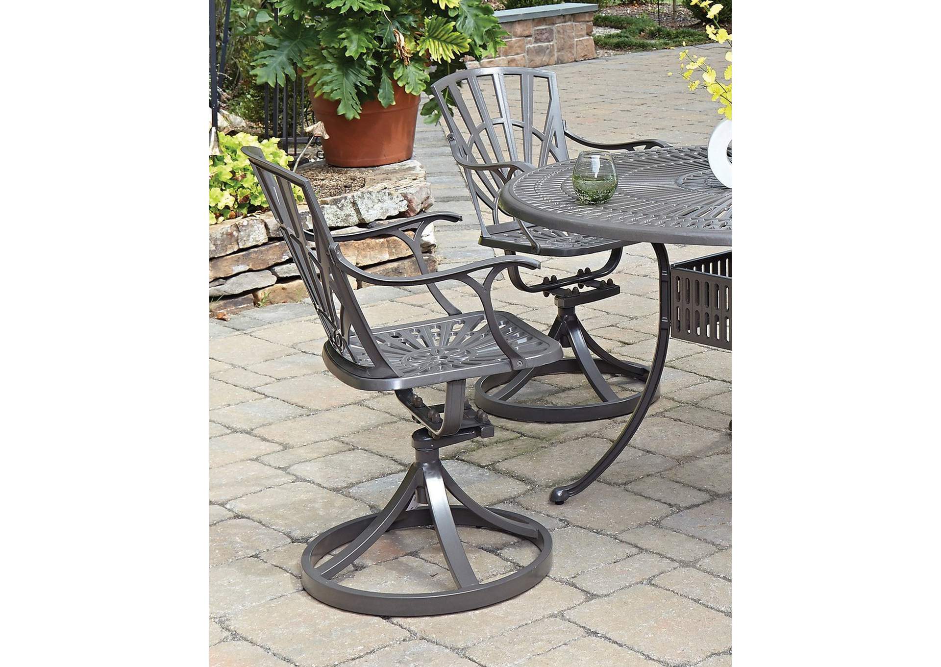 Grenada Outdoor Swivel Rocking Chair By Homestyles,Homestyles
