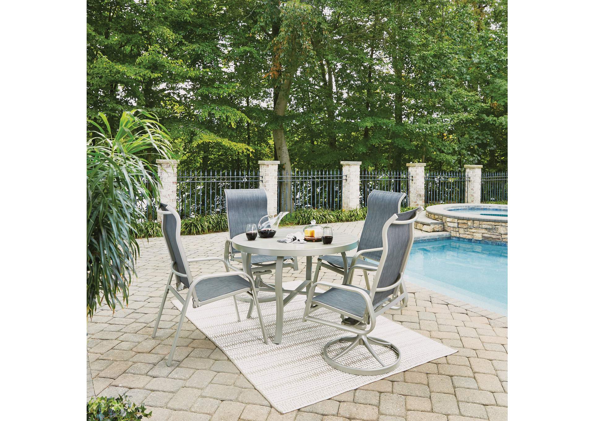 Captiva Gray 5 Piece Outdoor Dining Set,Homestyles