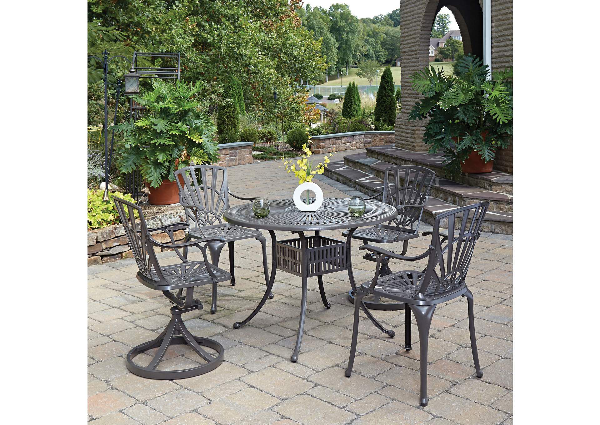 Grenada Khaki Gray 5 Piece Outdoor Dining Set,Homestyles