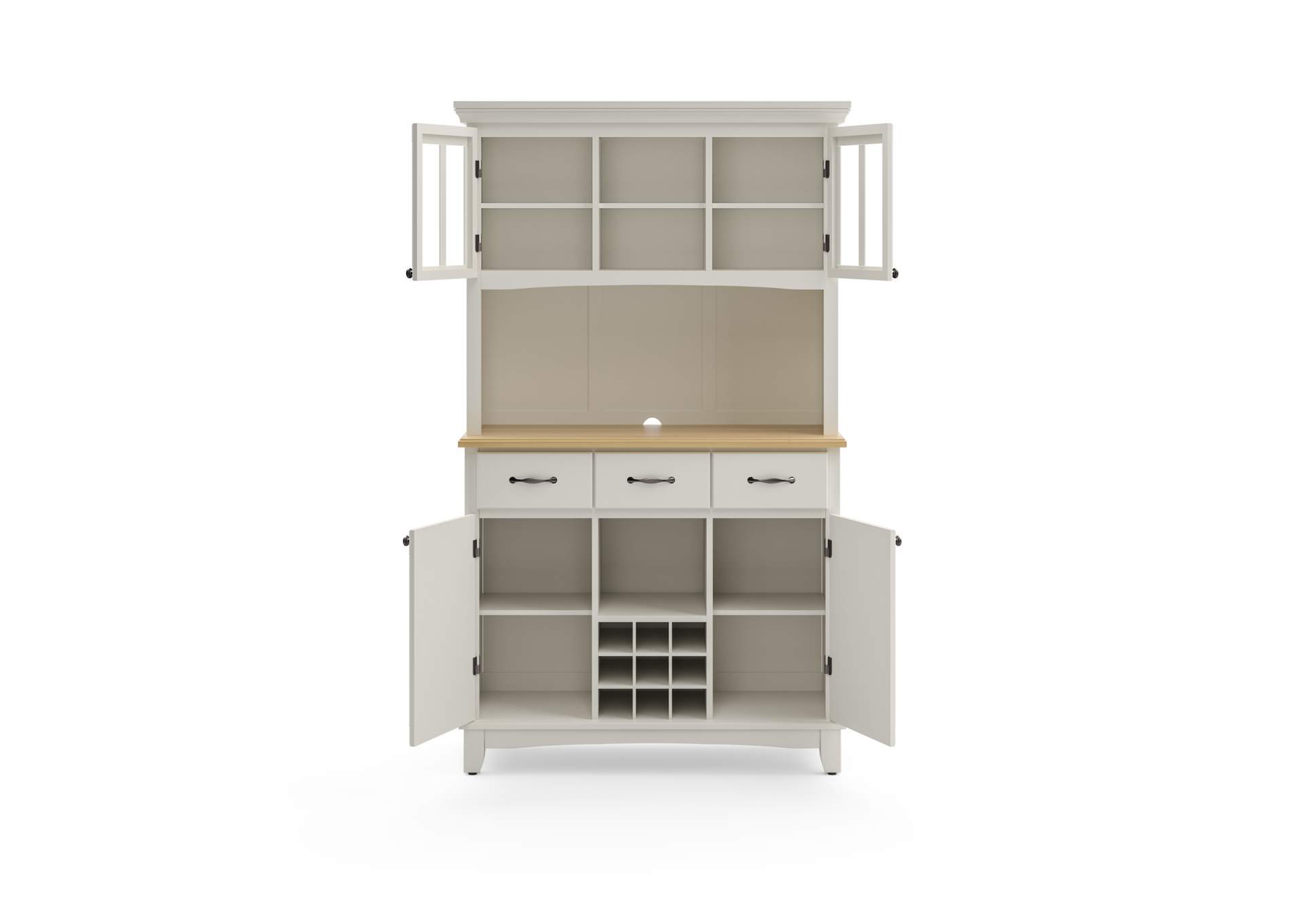Hampton Off-White Buffet with Hutch,Homestyles