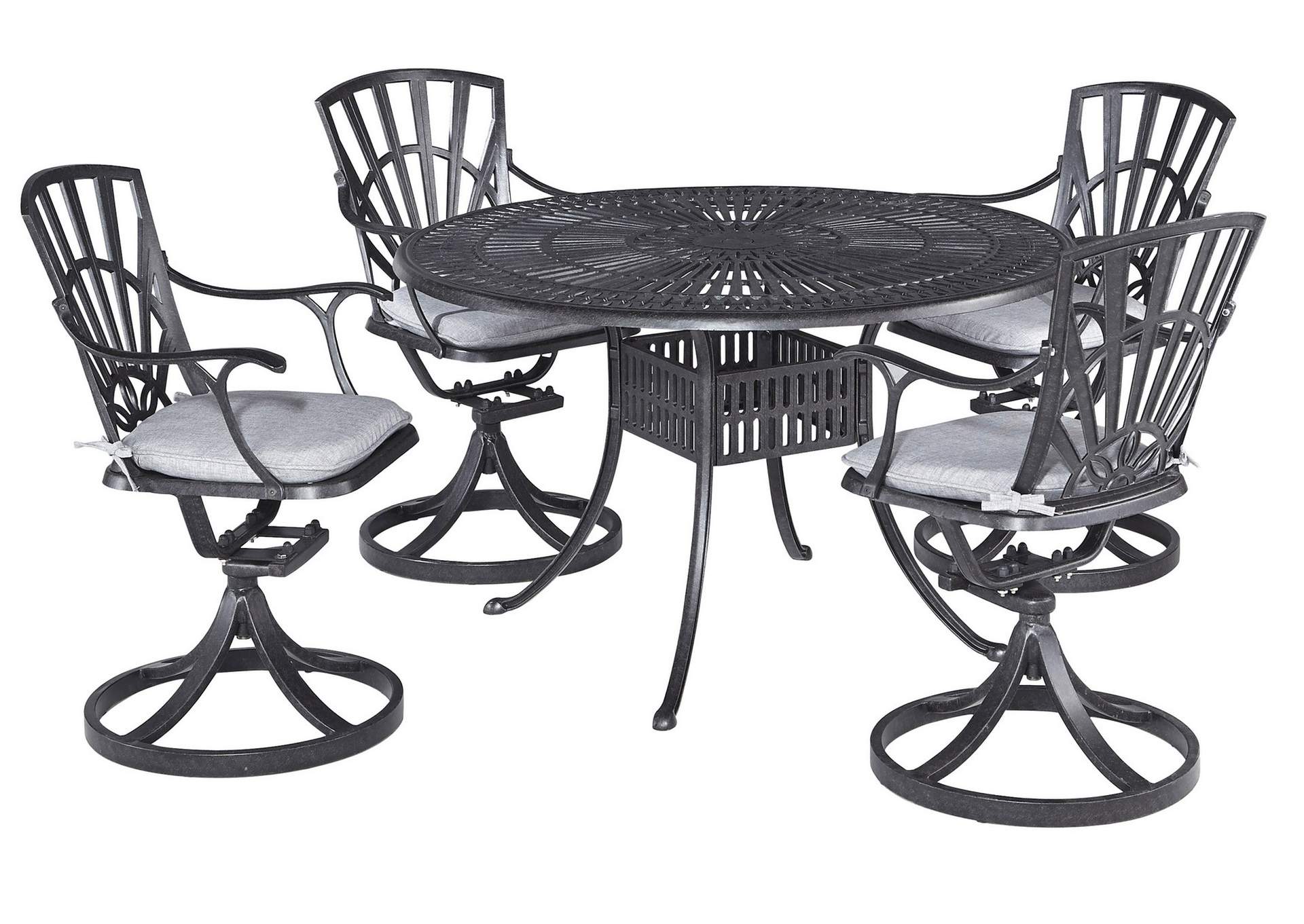 Grenada Charcoal 5 Piece Outdoor Dining Set,Homestyles