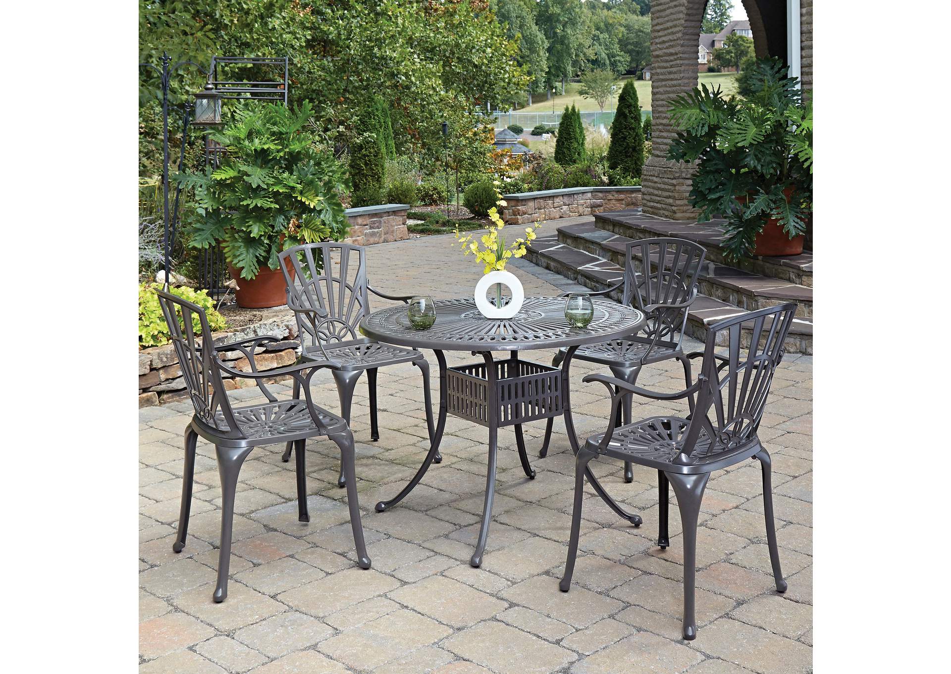 Grenada Khaki Gray 5 Piece Outdoor Dining Set,Homestyles