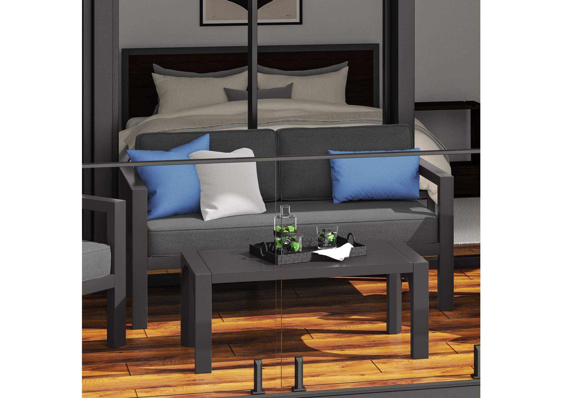 Grayton Outdoor Aluminum Loveseat By Homestyles,Homestyles