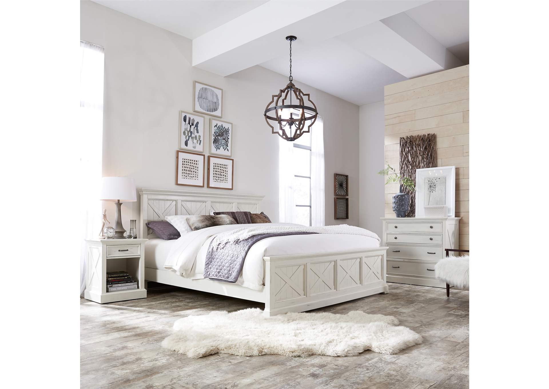 Bay Lodge Off-White King Bed,Homestyles