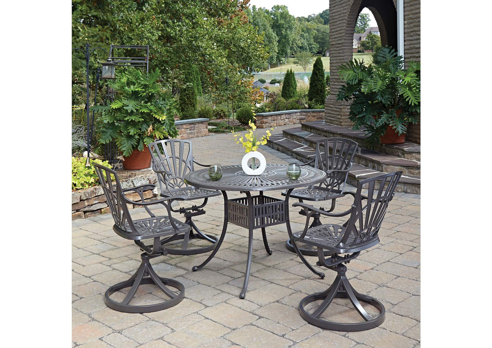 Grenada Khaki Gray 5 Piece Outdoor Dining Set,Homestyles