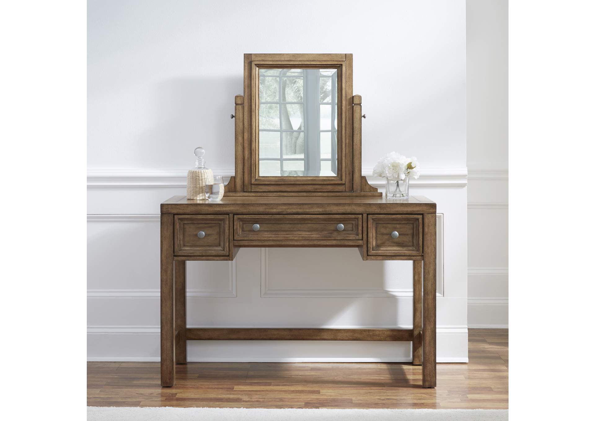 Tuscon Brown Vanity with Mirror,Homestyles