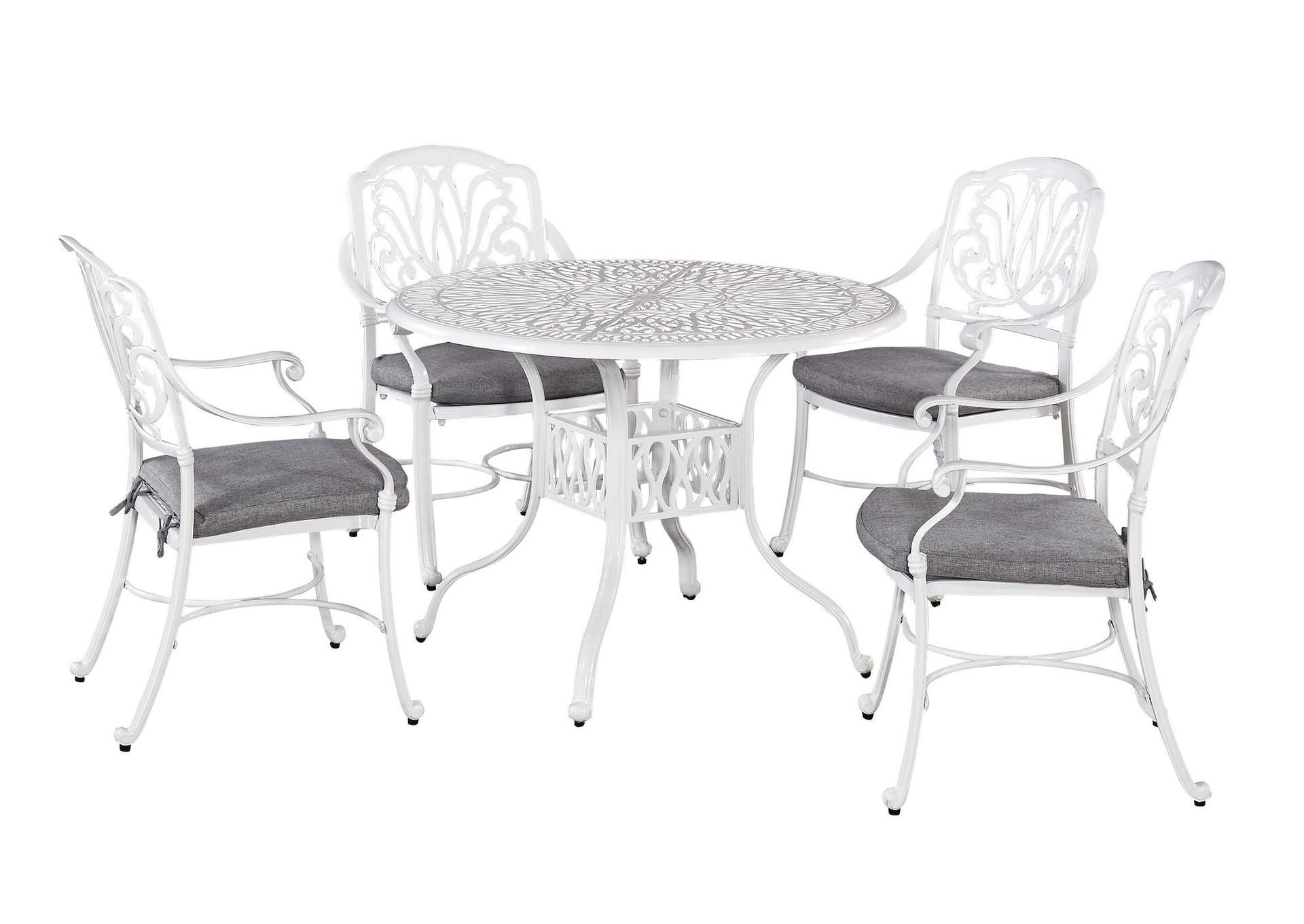Capri White 5 Piece Outdoor Dining Set,Homestyles