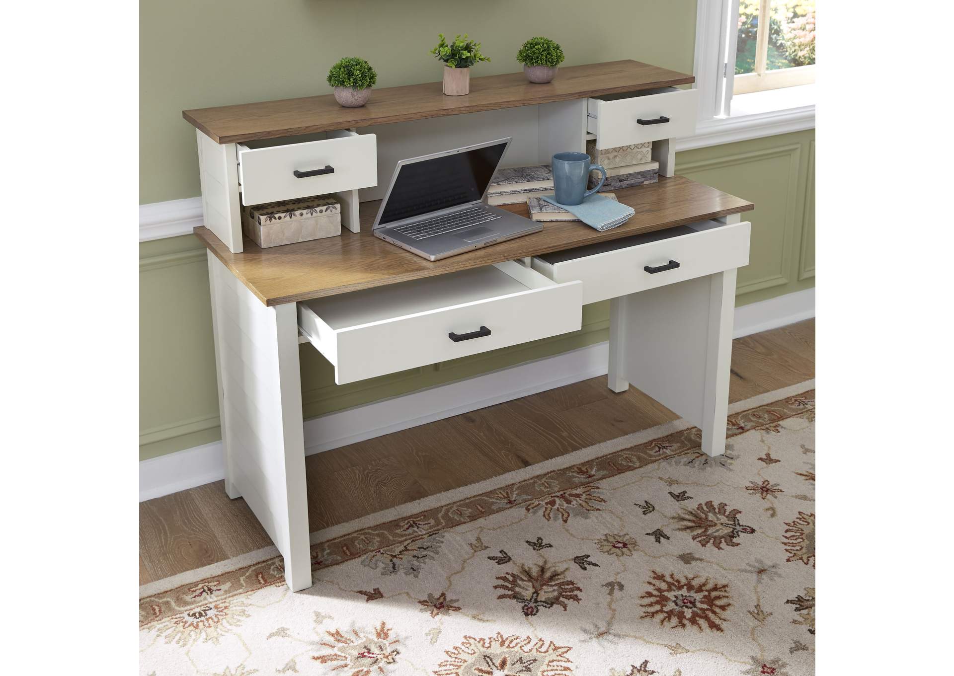 District Off-White Writing Desk and Hutch,Homestyles