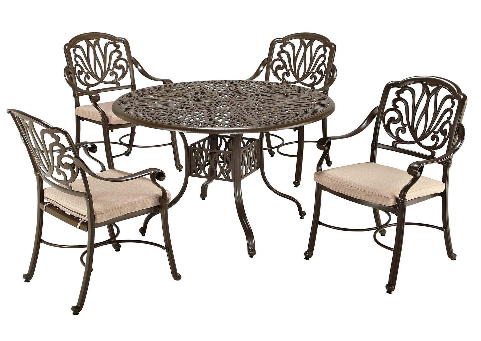 Capri Taupe 5 Piece Outdoor Dining Set,Homestyles