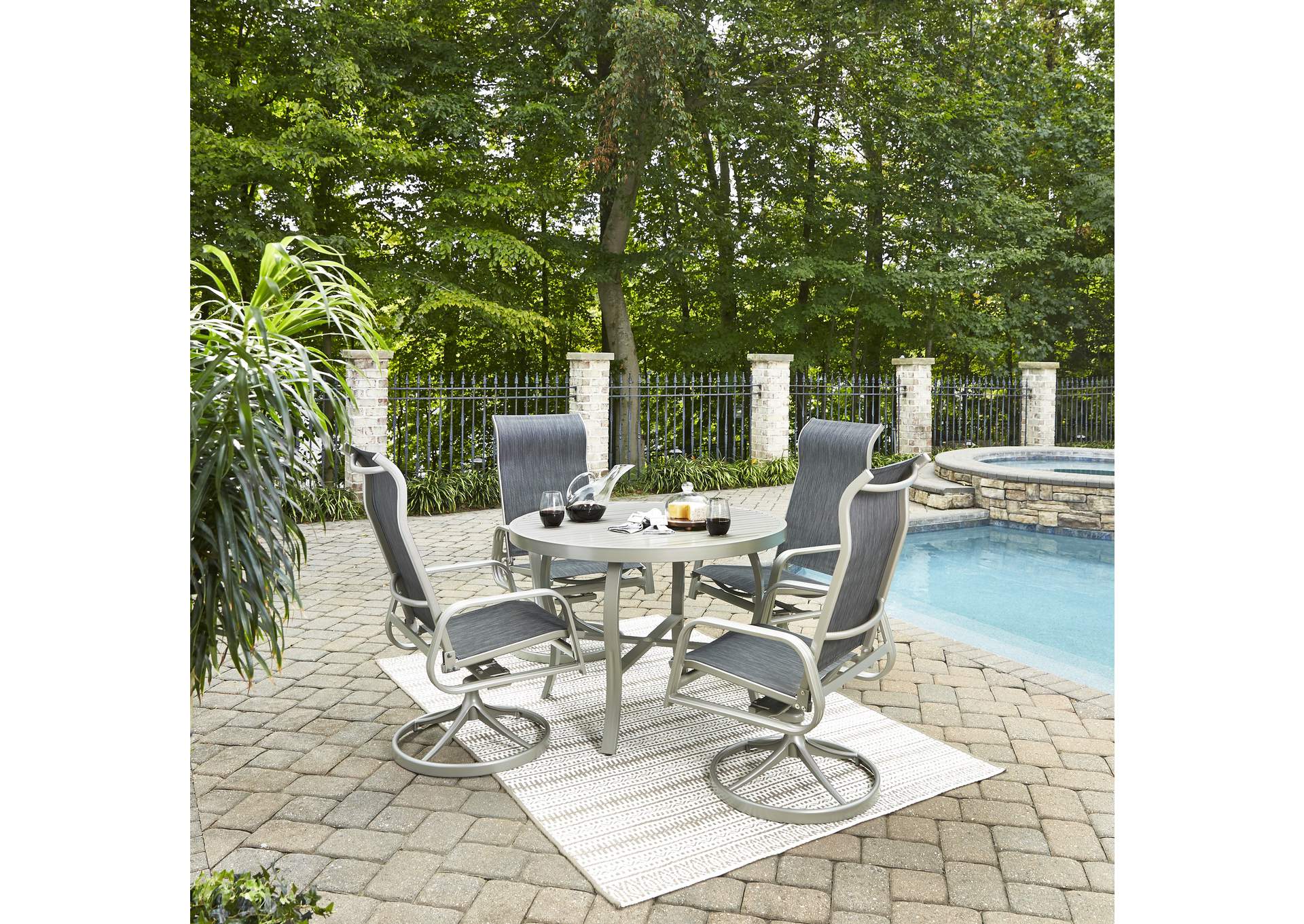 Captiva Gray 5 Piece Outdoor Dining Set,Homestyles