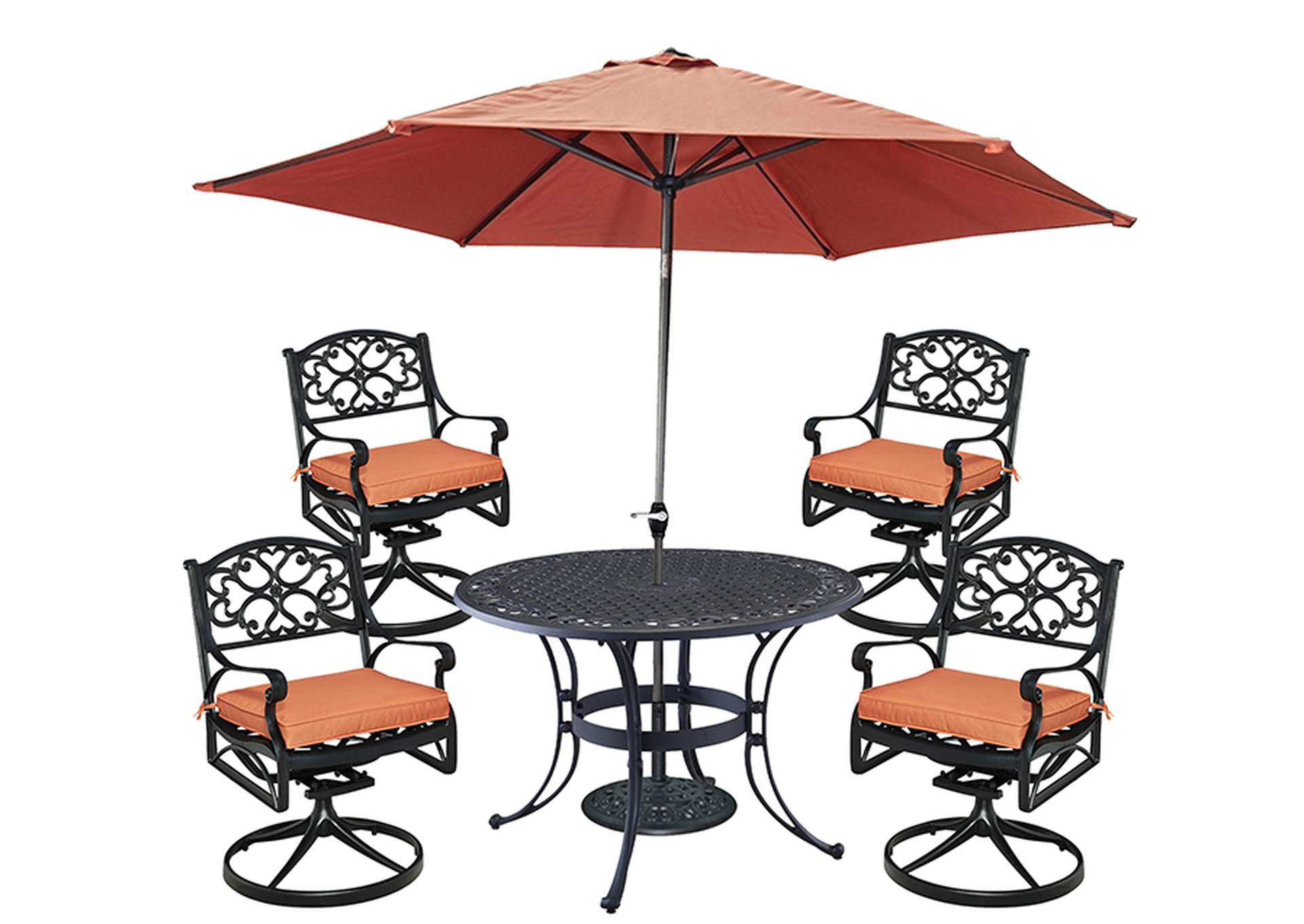 Sanibel Black 6 Piece Outdoor Dining Set,Homestyles