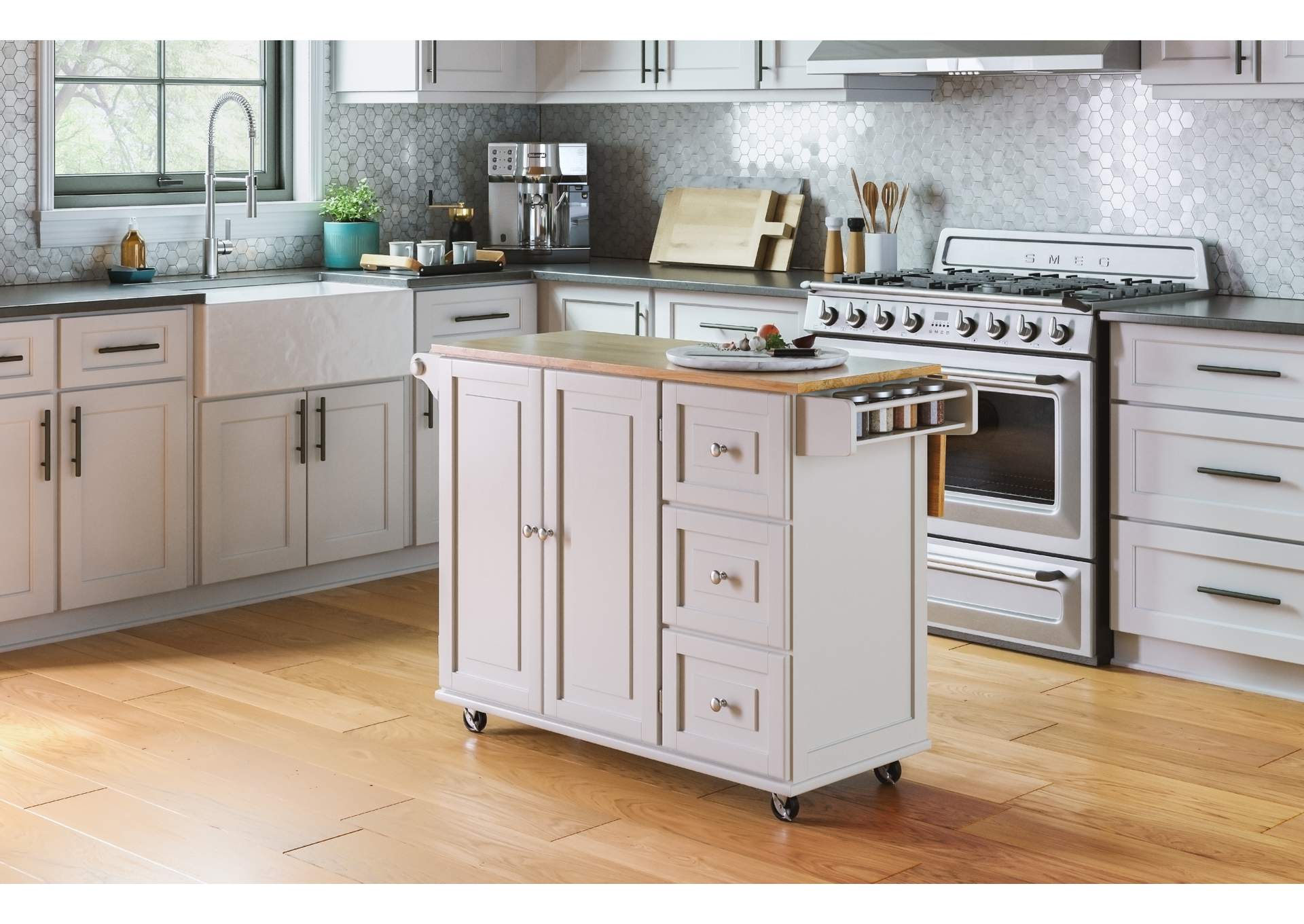 Blanche Kitchen Cart By Homestyles,Homestyles