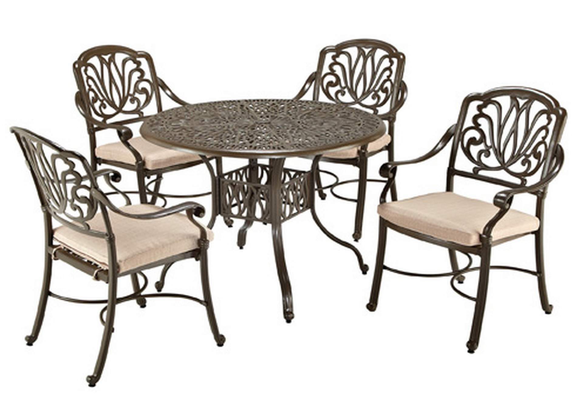 Capri Taupe 5 Piece Outdoor Dining Set,Homestyles