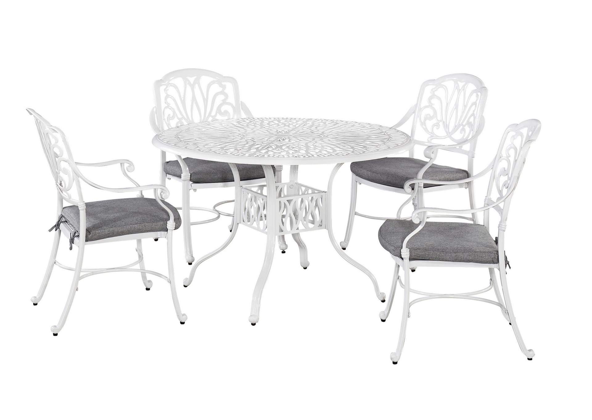 Capri White 5 Piece Outdoor Dining Set,Homestyles