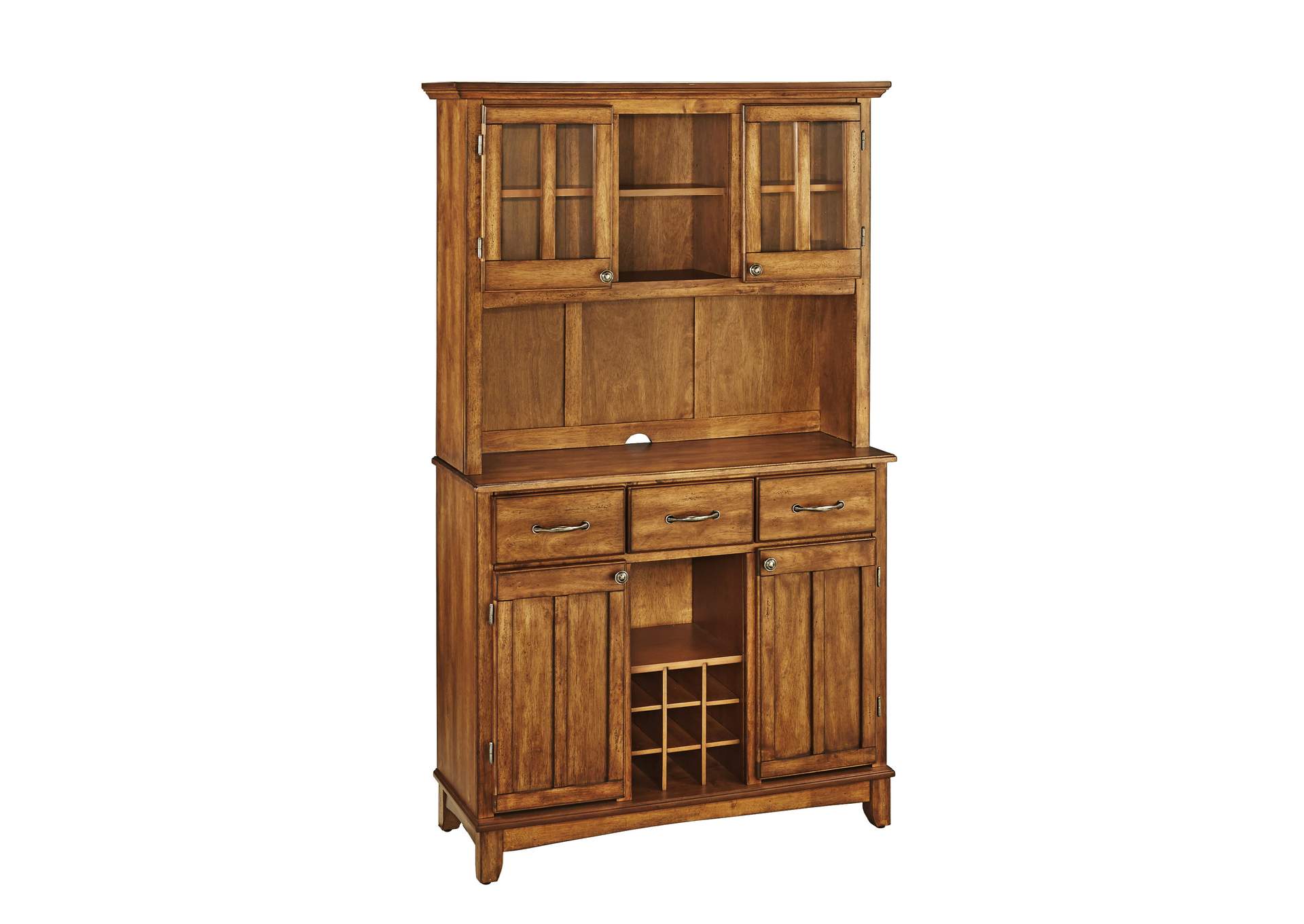 Hampton Brown Buffet with Hutch,Homestyles