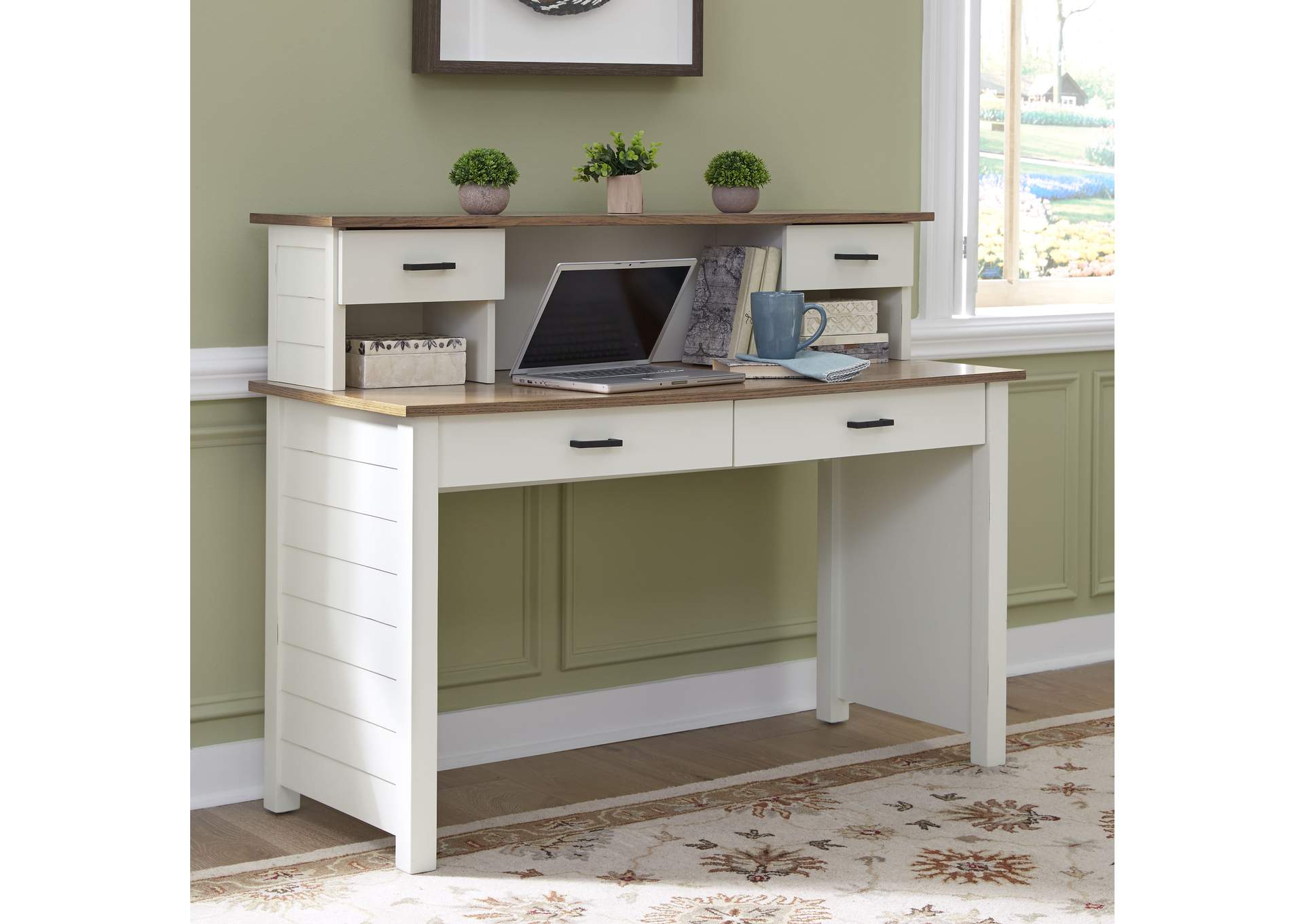 District Off-White Writing Desk and Hutch,Homestyles