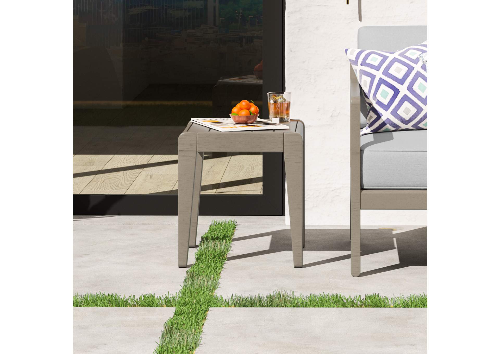 Sustain Outdoor End Table By Homestyles,Homestyles