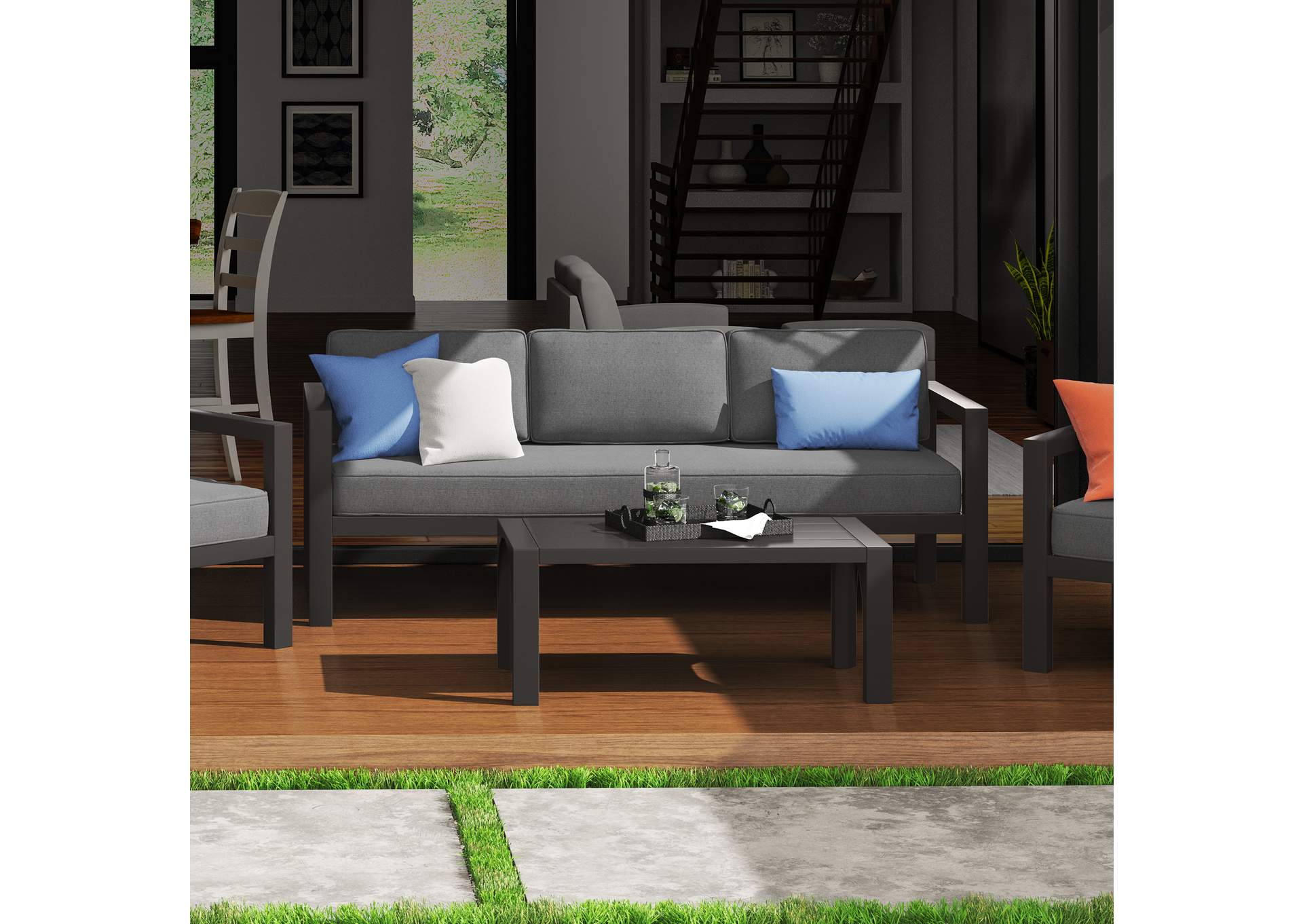 Grayton Outdoor Aluminum Sofa By Homestyles,Homestyles