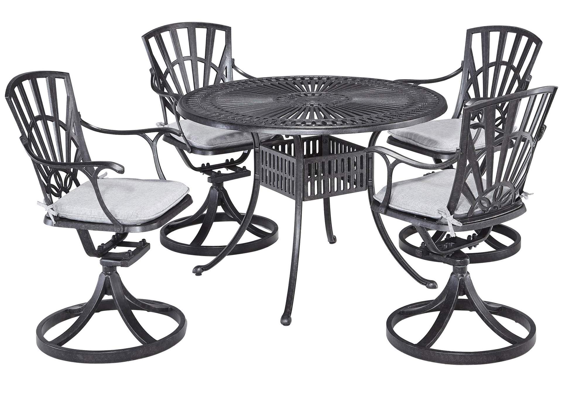 Grenada Charcoal 5 Piece Outdoor Dining Set,Homestyles