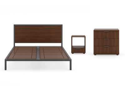 Merge Brown Queen Bed, Nightstand and Chest