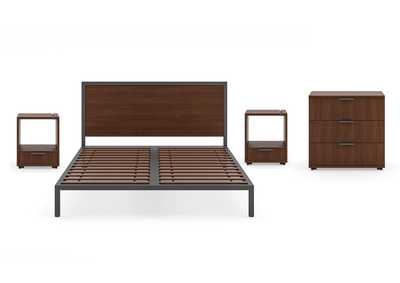 Image for Merge Brown Queen Bed, Two Nightstands and Chest