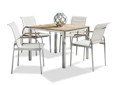 Image for Aruba Off-White 5 Piece Outdoor Dining Set