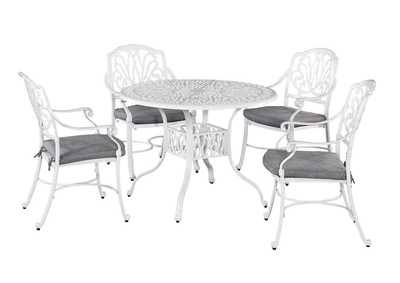 Image for Capri White 5 Piece Outdoor Dining Set