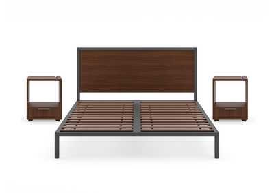 Image for Merge Brown Queen Bed with Two Nightstands