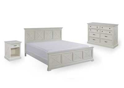 Image for Bay Lodge Off-White King Bed, Nightstand and Chest