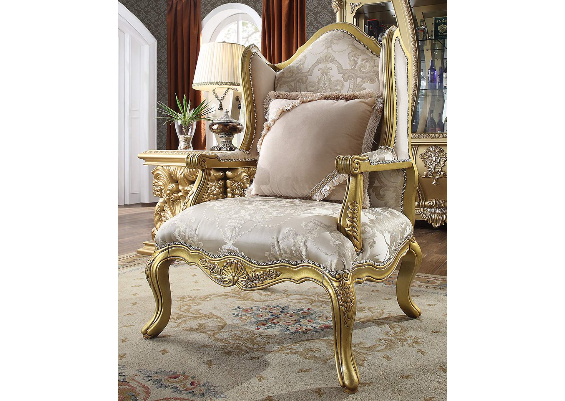 Metallic Bright Gold HD-105 Chair,Homey Design